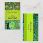 PixDezines Proud Peacock Feather voor een lange le Visitekaartje (Voorkant / Achterkant)