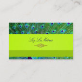 PixDezines Proud Peacock Feather voor een lange le Visitekaartje (Achterkant)