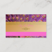 PixDezines Proud Peacock Feather voor lange levens Visitekaartje (Achterkant)