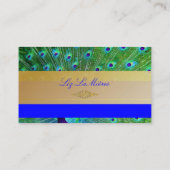 PixDezines Proud Peacock Feather voor lange levens Visitekaartje (Achterkant)