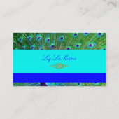 PixDezines Proud Peacock Feather voor lange levens Visitekaartje (Achterkant)