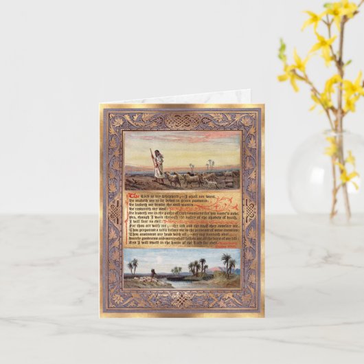 PixDezines Psalm 23 Prayer De Heer is mijn Shepher Kaart (Gele Bloem)