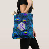 PixDezines PSYCHEDELIC BLAUWE PAUWENVEER Tote Bag (Dichtbij)