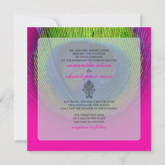 PixDezines psychedelic peace eye/hot roze Kaart (Achterkant)