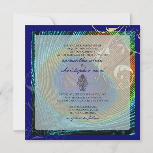 PixDezines psychedelic peace eye/kobalt blue Kaart (Achterkant)