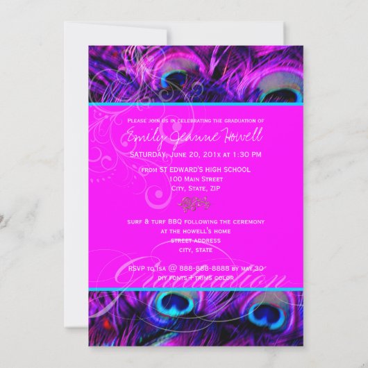 PixDezines psychedelic peace ock afstuderen Kaart (Achterkant)