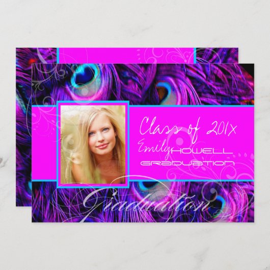 PixDezines psychedelic peace ock afstuderen Kaart (Voorkant / Achterkant)