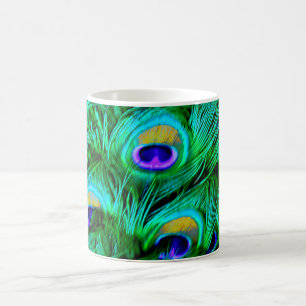 PixDezines Psychedelic Peacock Feather Koffiemok