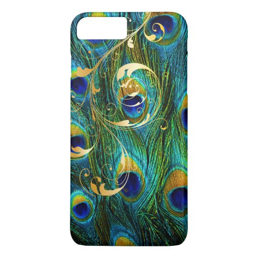 PixDezines Psychedelic Peacock+filigree swirls Case-Mate iPhone Case (Achterkant)