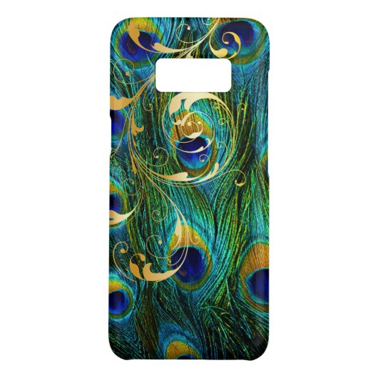 PixDezines Psychedelic Peacock+filigree swirls Case-Mate Samsung Galaxy Hoesje (Achterkant)