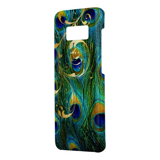 PixDezines Psychedelic Peacock+filigree swirls Case-Mate Samsung Galaxy Hoesje (Achterkant/links)