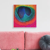 PixDezines Psychedelic Peacock, hete roze, canvas (Insitu (Woonkamer))