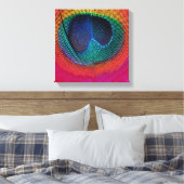 PixDezines Psychedelic Peacock, hete roze, canvas (Insitu (Slaapkamer))