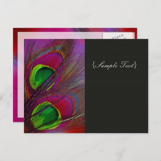 PixDezines Psychedelic Peacock, pas het aan! Briefkaart (Voorkant / Achterkant)