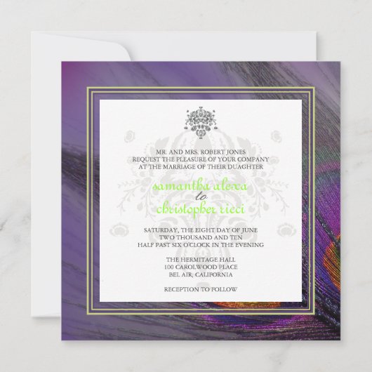 PixDezines Psychedelic Peacock, pas het aan! Kaart (Achterkant)