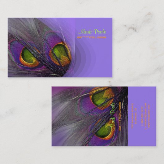 PixDezines Psychedelic Peacock, pas het aan! Visitekaartje (Voorkant / Achterkant)