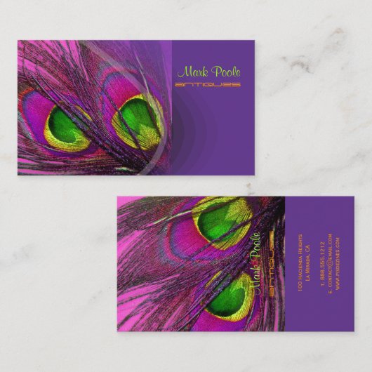 PixDezines Psychedelic Peacock, pas het aan! Visitekaartje (Voorkant / Achterkant)