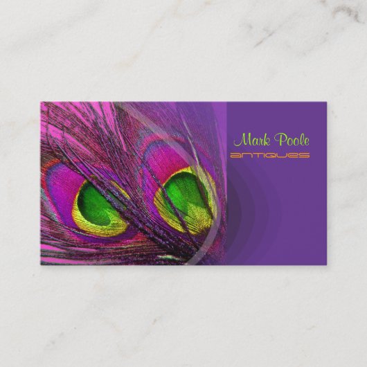 PixDezines Psychedelic Peacock, pas het aan! Visitekaartje (Voorkant)