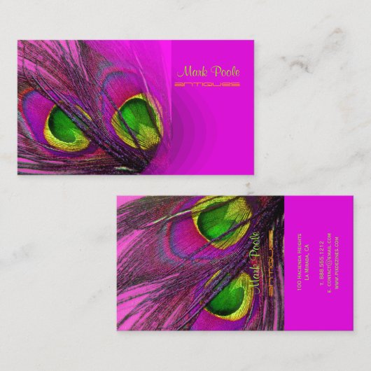 PixDezines Psychedelic Peacock, pas het aan! Visitekaartje (Voorkant / Achterkant)