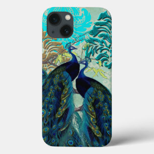 PixDezines Psychedelic Peacocks+Damask Case-Mate iPhone Case