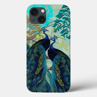 PixDezines Psychedelic Peacocks+Damask Case-Mate iPhone Case
