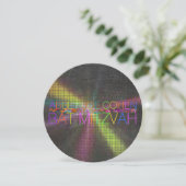 PixDezines psychedelic stars/neon/bat mitzvah Kaart (Staand voorkant)