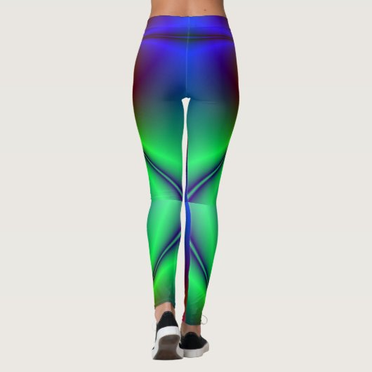 PixDezines Psychedelic Techno Dance/Neon Lights Leggings (Achterkant)