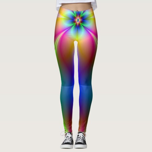 PixDezines Psychedelic Techno Dance/Neon Lights Leggings (Voorkant)