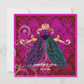 PixDezines psychedelische paukveer/hete roze Kaart (Voorkant)