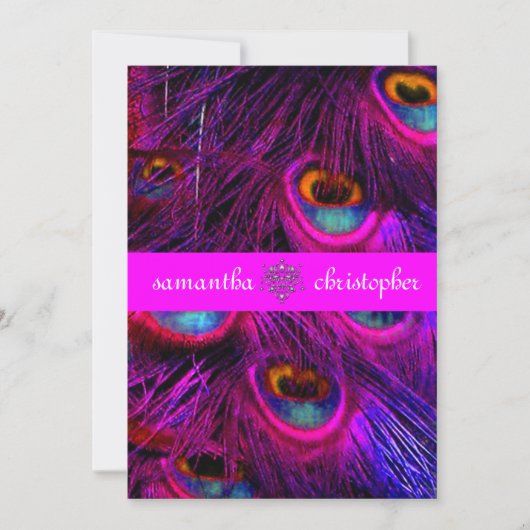 PixDezines psychedelische paukveer/hete roze Kaart (Voorkant)