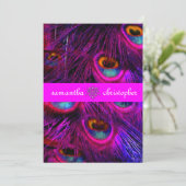 PixDezines psychedelische paukveer/hete roze Kaart (Staand voorkant)