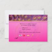 PixDezines psychedelische paukveer/hete roze RSVP Kaartje (Achterkant)