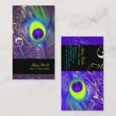 PixDezines psychedelische pauock+filigree zwemmen Visitekaartje (Voorkant / Achterkant)