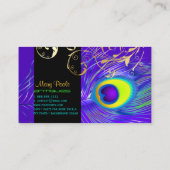 PixDezines psychedelische pauock+filigree zwemmen Visitekaartje (Achterkant)