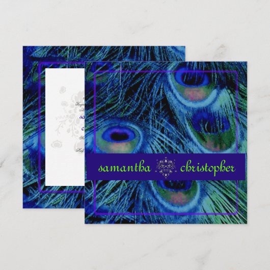 PixDezines psychedelische pauock/kobalt blauw Kaart (Voorkant / Achterkant)