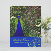 PixDezines psychedelische pauock/kobalt blauw Kaart (Staand voorkant)