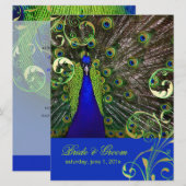 PixDezines psychedelische pauock/kobalt blauw Kaart (Voorkant / Achterkant)