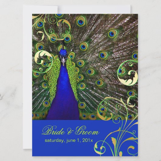 PixDezines psychedelische pauock/kobalt blauw Kaart (Voorkant)