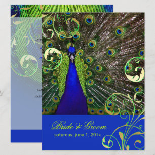 PixDezines psychedelische pauock/kobalt blauw Kaart