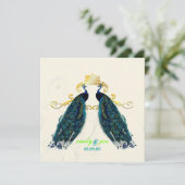 PixDezines psychedelische pauock/kobalt blauw Kaart (Staand voorkant)