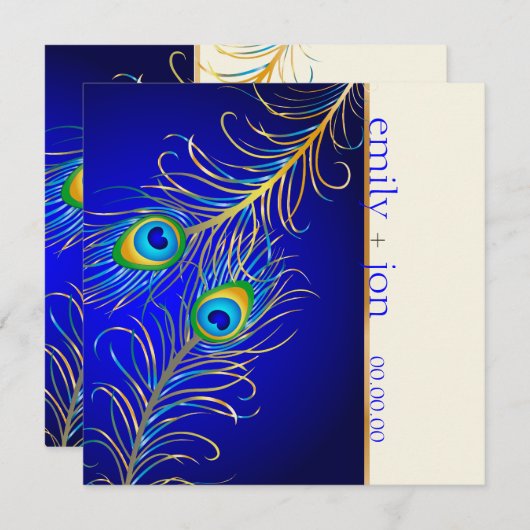 PixDezines psychedelische pauock/kobalt blauw Kaart (Voorkant / Achterkant)