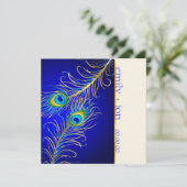 PixDezines psychedelische pauock/kobalt blauw Kaart (Staand voorkant)