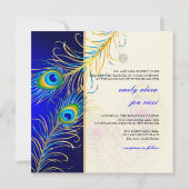 PixDezines psychedelische pauock/kobalt blauw Kaart (Achterkant)