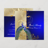 PixDezines psychedelische pauock/kobalt blauw Kaart (Voorkant / Achterkant)