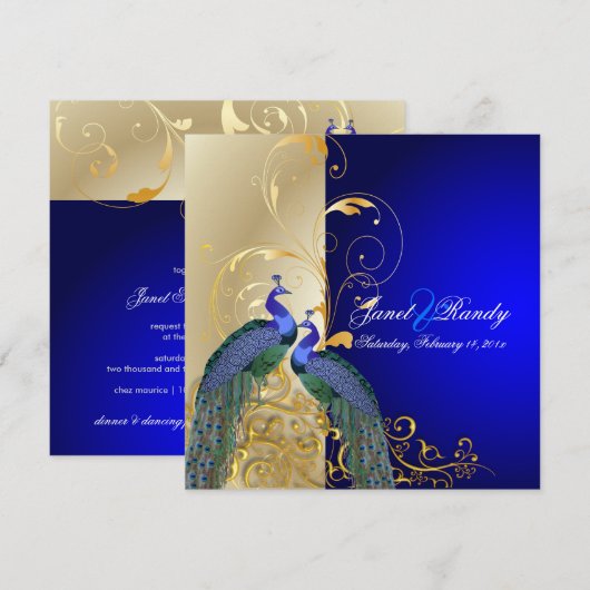 PixDezines psychedelische pauock/kobalt blauw Kaart (Voorkant / Achterkant)