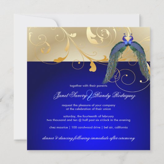 PixDezines psychedelische pauock/kobalt blauw Kaart (Achterkant)