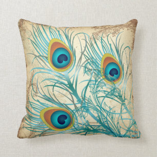 PixDezines psychedelische pauw/ achtergrond Kussen