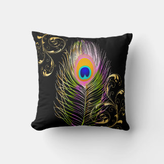 PixDezines psychedelische pauw/doe-het-zelf achter Kussen