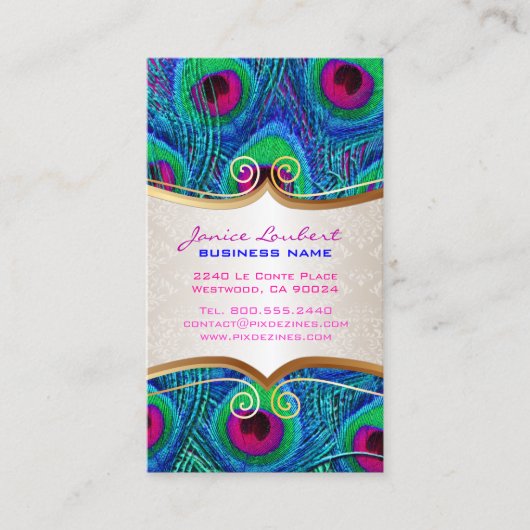 PixDezines psychedelische pauw+gouden rand label (Voorkant)
