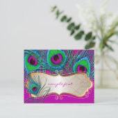 PixDezines psychedelische pauw+gouden sierstrip la Briefkaart (Staand voorkant)